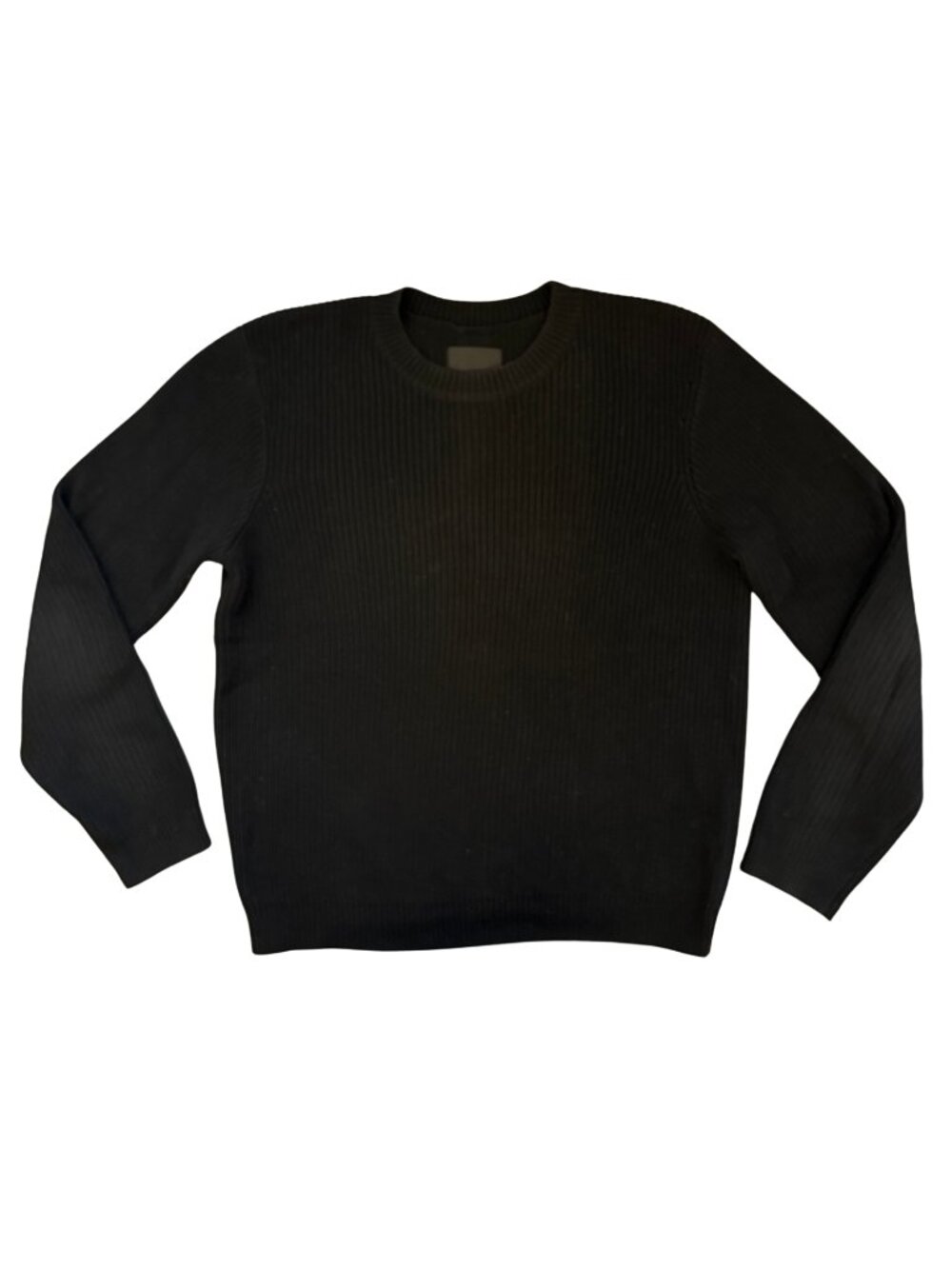 RtA Black 100% Cotton Crewneck Knit Sweater Embroidered Detail - Size Medium